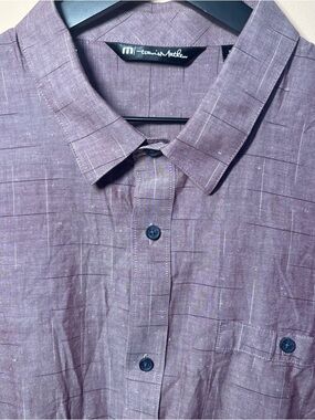 TravisMathew Purple Short Sleeve Button Up Shirt XXL